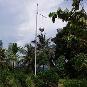 Canning Park. De Timeball die in vroeger tijden dagelijks om 1 uur 's middags daalde en zo de burgerij de precieze tijd aangaf.