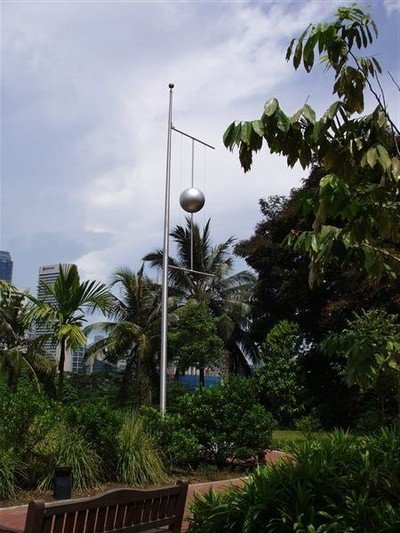 Canning Park. De Timeball die in vroeger tijden dagelijks om 1 uur 's middags daalde en zo de burgerij de precieze tijd aangaf.    