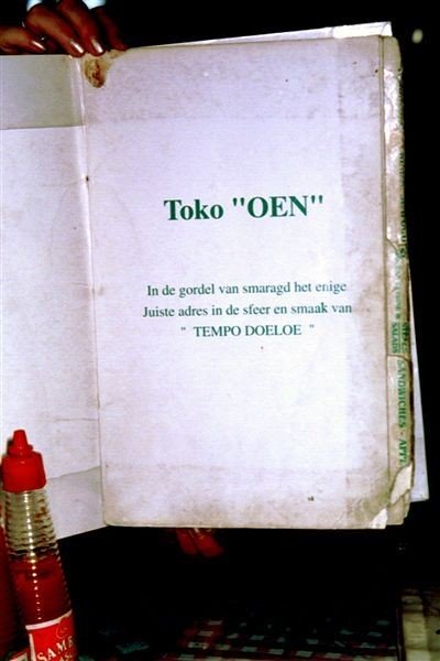 Het menu.    