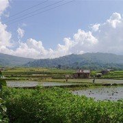 Prachtige landschappen op de weg van Bukittinggi naar het meer van Maninjau.